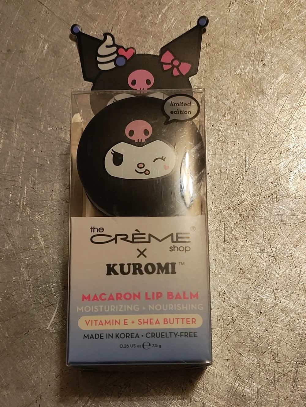 The Crème Shop x Kuromi Macaron Lip Balm - Pink/Black